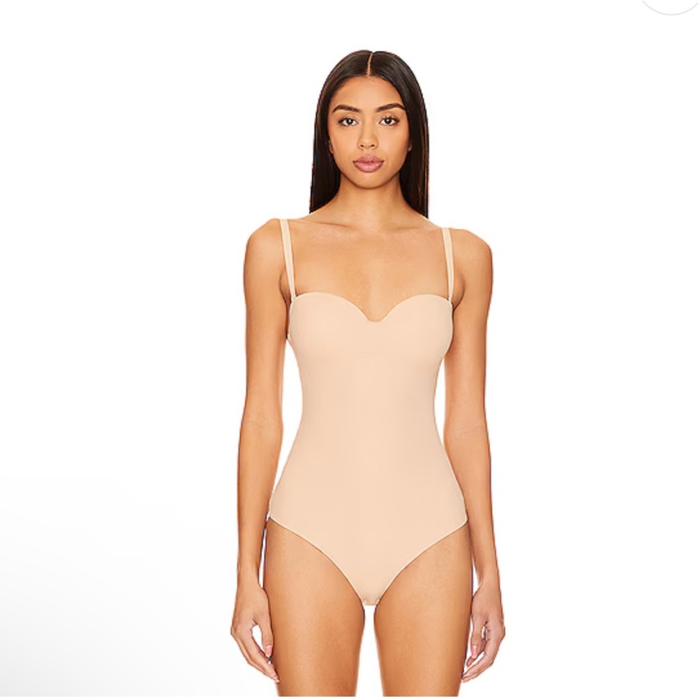 Wolford Bodysuit Nude Mat De Luxe Forming Shapewear String Bodysuit in Powder M